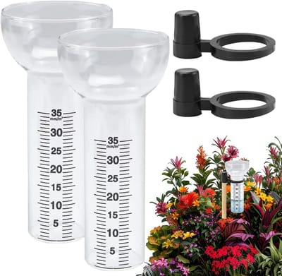 Glazen regenmeter - Vervangingsbuis set - Tuin weer meten - Robuuste kwaliteit - 2 stuks - Transparant