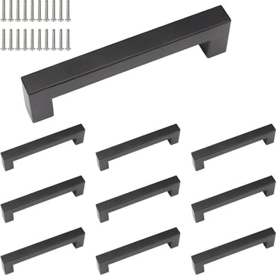 Somstyle Kast Handgreep Set - 10 Stuks - 143 x 35 x 17 MM - Deurknoppen voor Kasten - Meubelknop - Kastknoppen - Zwart