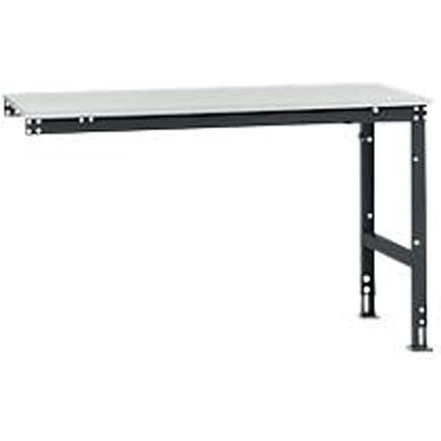Manuflex aanbouwtafel UNIVERSAL Standaard, 1500 x 800 mm, kunststof lichtgrijs, antraciet