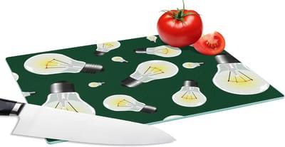 Glazen Snijplank - 28x20 - Lampen - Patronen - Licht - Snijplanken Glas