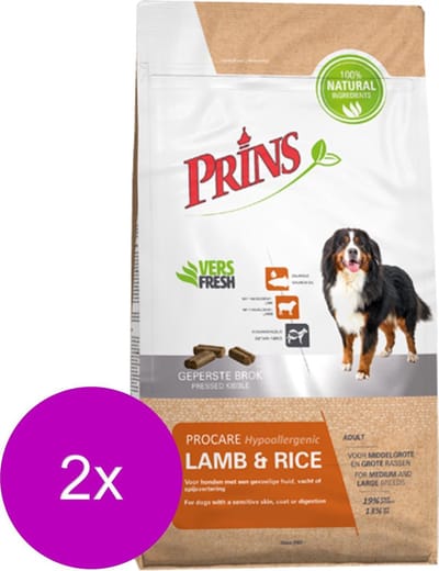 Prins Procare Adult Lam&Rijst - Hondenvoer - 2 x 3 kg