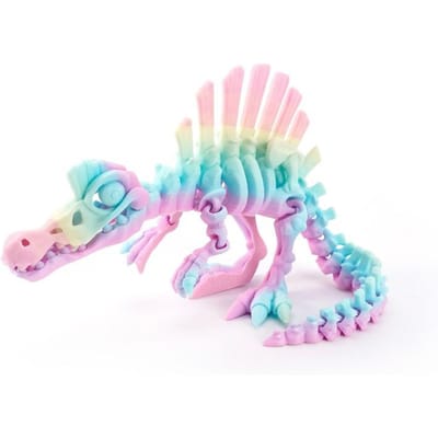 Meerkleurige 3D Geprinte Echinosaurus Dinosaurus Mini Formaat Beweegbare Gewrichten Beweegbare Draken Figuur Bot Model Bureau Ambacht white