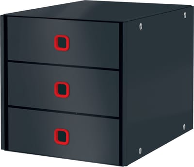 Leitz Cosy Click & Store Kartonnen A4 Ladekast met 3 Laden - 81% Gerecycled Karton - 28.6 x 28.2 x 35.8 cm (BxHxD) - Opvouwbare Sorteerdoos - Fluweel Grijs