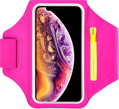 Telefoonhoesje Universeel - Anti-Slip Sport Armband - Hardloop Telefoonhouder - Loopband - Met Ritsvak en Kaartvak - Roze