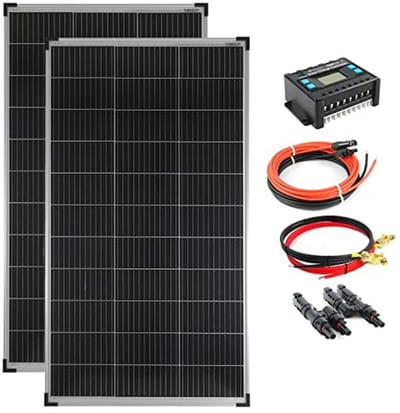 Compleet 2x140 Watt Zonnepaneel Set met Laadregelaar voor Eilandinstallaties