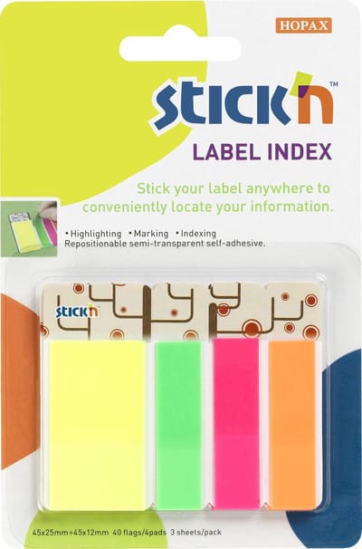 Stick'n Label Index - Index tabs - Bladwijzer - 120 Bookmarks