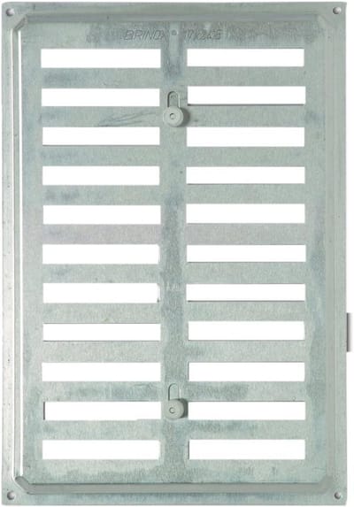 Ventilatierooster met afsluitklep 24,5 x 17 cm Aluminium