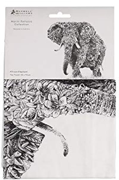 Keukendoek met Afrikaanse Olifant - 100% Katoen - 50 x 70 cm