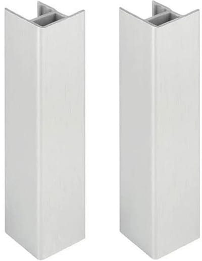 Verbindingsstukken voor plinten - 150 mm, zilverkleurig, aluminium, ideaal voor keuken en meubels