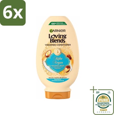 Garnier Loving Blends Rijke Argan Conditioner 250 ml - Voordeelverpakking - 6 stuks - Amandelextract voor haar - Ontwarren haar