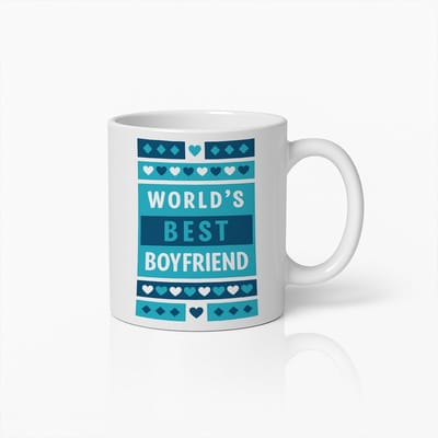 World’s Best Boyfriend Mok 330ml – Romantische Koffiebeker, Perfect Cadeau voor Hem op Valentijnsdag, Verjaardag of Jubileum