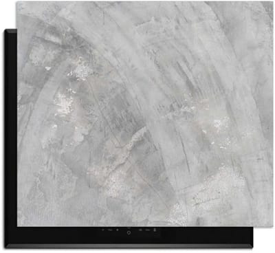 KitchenArt - Concrete Flow – Inductie Beschermer - 52x35 cm - Kookplaat Beschermer - Luxe Afdekplaat Inductieplaat - Anti-slip & Oprolbaar - Beschermmat Inductiekookplaat