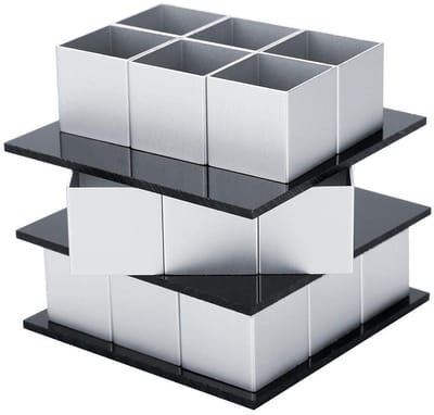 Dailygoody - Stalen cakevorm - Drielaagse cakevorm - Eenvoudig te reinigen - Vierkant - Bakaccessoires - Ideaal voor thuisgebruik - 3D-kubus model