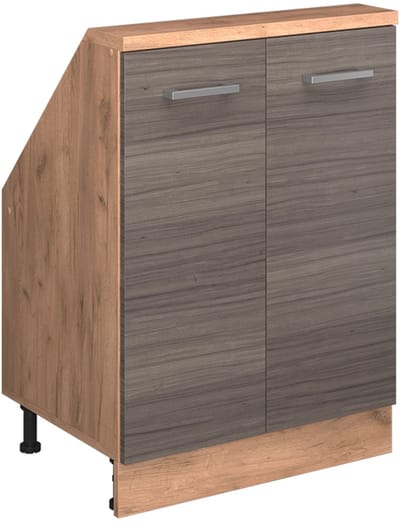 Vicco Rion Kast voor schuine wand – met 2 deuren Edel grijs/gouden eik