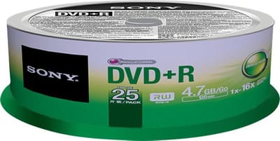 Sony 25DPR47SP - 25 x DVD+R - 4.7 GB ( 120min ) 16x - spindle