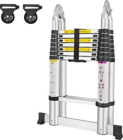 Telescopische Aluminium Vouwladder - Multifunctionele Ladder tot 5 m met Antislip Veiligheid