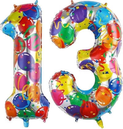 Cijfer Ballonnen Ballon Cijfer 13 Verjaardag Versiering Feest Helium Ballonnen Cijferballon Folieballon Kleur Xl Formaat