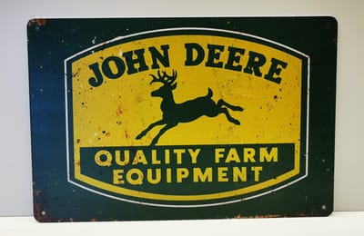Metalen wandbord - John Deere - Mancave - Wand Decoratie - Metal sign - Mancave decoratie - Decoratie - Metalen borden - Tekst borden - Metalen bord