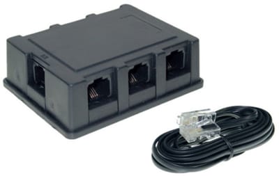 ISDN-VerteilerBOX 6-fach incl. Kabel 8/4 3m