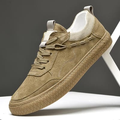 Herenschoenen Zakelijke Stijl Heren Veterschoenen Koeiensuède Leer Outdoor Mode Schoenen Heren Casual Schoenen Klassieke Heren Leren Schoenen 7 kaki