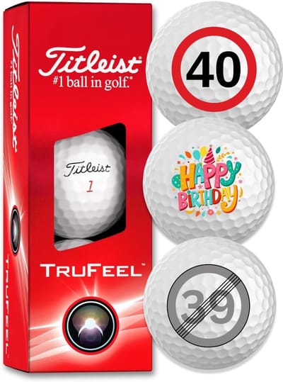 Golfballen 3-pack - Sport Cadeau - Feestelijke Ronde Verjaardag - Speciaal Motief - Normale Grootte - Wit