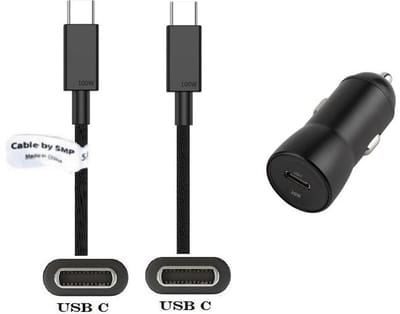 OneOne auto snellader + 0,5m sterke USB C naar C kabel. 20W lader. Autolader adapter past op Apple iPhone 16 Pro Max, iPhone 16e, iPad 9, iPad 10, iPad Air 4, iPad Air 5, iPad Mini 6, iPad Pro 11, iPad Pro 12.9