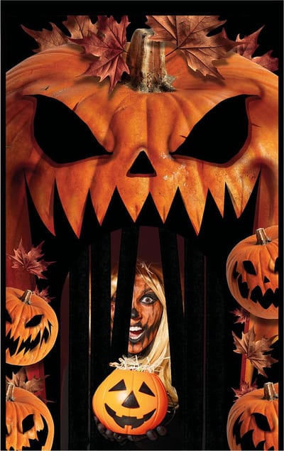 Fiestas Guirca - Deur decoratie Pumpkins ( 145 x 240 cm) - Halloween - Halloween Decoratie - Halloween Versiering