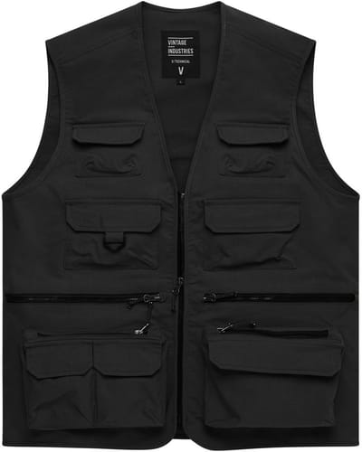 Vintage Industries Angler Weste Legend Fishing Vest Black-L