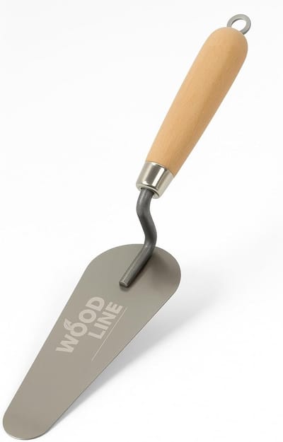 RVS Pleisterspaan met Houten Handvat voor Stukadoors en Metselwerk 160x55 mm