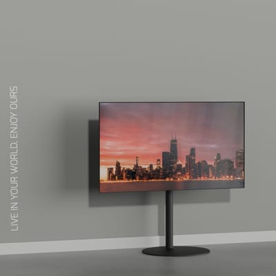 TV vloerstatief SPHERE 80 Design Tv standaard Trendy Zwart Staal 32-65” - VESA 100x100