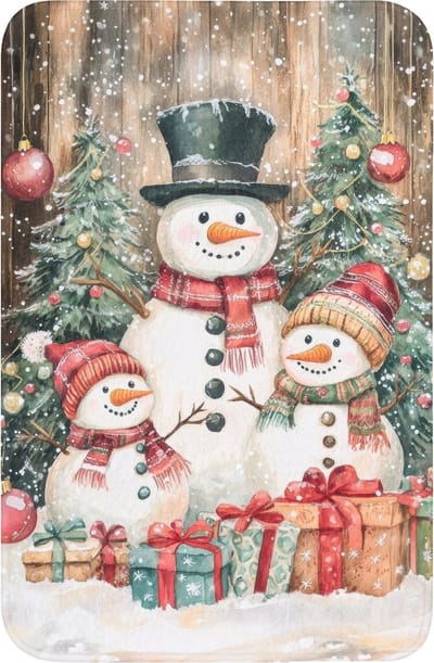 WC mat 40x60 cm - Antislip - Sneeuwpop - Familie - Kleurrijk - Toiletmat - Vloermat - Douchemat - Toilet tapijt - Toiletmatten
