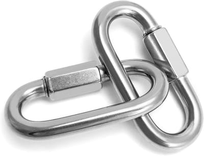 6-delige RVS schroefverbinder M4, kettinglink en schroefkarabiner met 120 kg draagvermogen voor diverse toepassingen