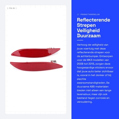 Dailygoods- Reflecterende Stickers - Hoogwaardig ABS-materiaal - Reflectoren - Verbeterde Rijveiligheid - Slank/Aerodynamisch Design - Eenvoudig te Bevestigen - Bumperreflector