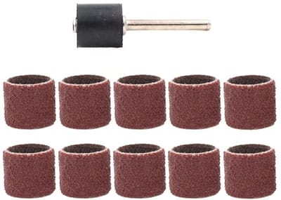 Dailygoods- Schuurmouw 12,7 mm - Schuurbanden 100 Grit - Duurzaam - Slijtvast - Set van 11 - Uniforme deeltjesgrootte - Schuurband