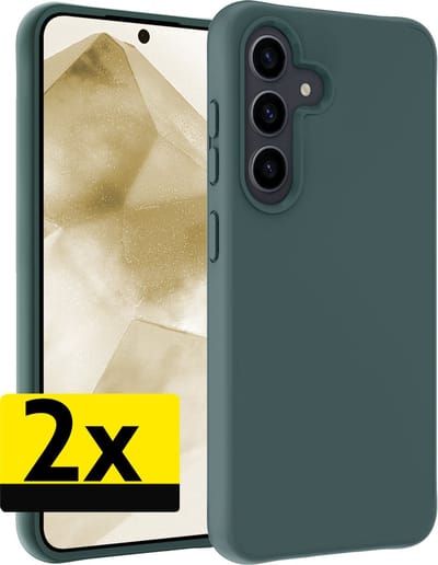 Hoesje - 2 Stuks - Geschikt voor Samsung Galaxy A55 - Sterk & Shockproof - Case Siliconen - Back Cover - Telefoon Hoes - Telefoonhoesjes - Donkergroen