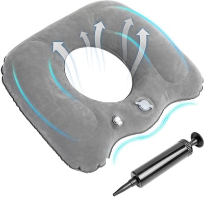 MTTProducts - Orthopedisch Kussen - Ergonomisch - Luchtgevuld - Donut Kussen - Reis Kussen - Geschikt voor Kantoor - Zacht en Ademend