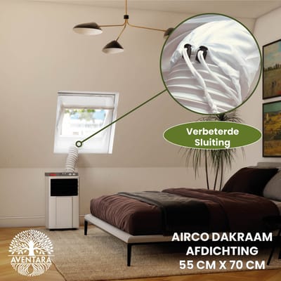 Airco Dakraam Afdichting – 55 x 70 cm – 2 Jaar Garantie - Geschikt voor Inbouw Velux: CK01 (GGL 9,101,c01) - Slang Afsluiten – Raamafdichtingskit Herbruikbaar – Mobiele Airco Afdichtkit Tegen Insecten