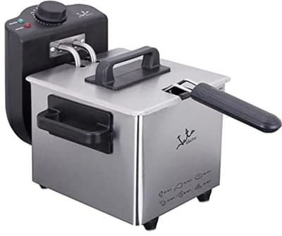 Compacte roestvrijstalen friteuse 1,5 liter met temperatuurregelaar