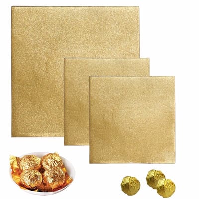 Dailygoods- Snoepwikkelaars 300 stuks - Aluminiumfolie - Chocoladeverpakking - Voedselkwaliteit - Goud - 4x4 inch/6x6 inch - Verpakkingsfolie