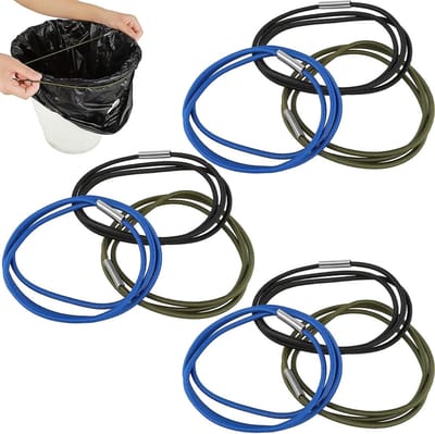 Set van 9 elastieken voor vuilniscontainers 30-30 gallon zwart blauw groen met grote elastieken