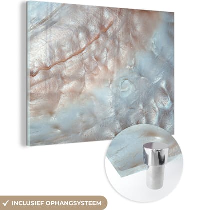 MuchoWow® Glasschilderij 40x30 cm - Schilderij acrylglas - Schelpen - Abstract - Natuur - Foto op glas - Schilderijen