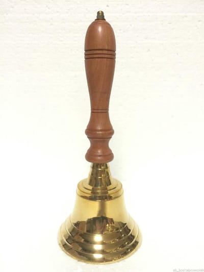 Bar Accessoires Houten Hand Bell Nautische Decoraties - Messing Bel Kerstmis Receptie Pubs 14x28 cm