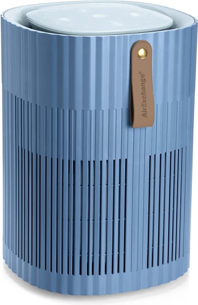 AirExchange 150-T Staalblauw Professionele Luchtreiniger met HEPA H13 filter, Carbon, ionisator, UV-C LED | Geschikt tot 40m²
