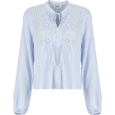 Only Dames Blouse regular fit Blauw L V Hals Volwassenen