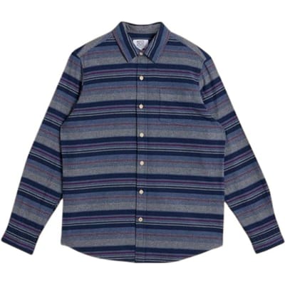 White Stuff Horizontal Stripe Shirt Dark Navy Size: L | Casual Shirts Outlet | Heren | Blauw