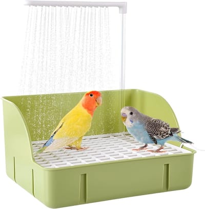 Automatische Vogelbad met Pomp - Ideaal voor Drinken en Douchen van Sittici Vogels en Papegaaien (Groen, Groot)