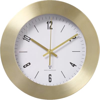 Deco By Boltze Wandklok/muur klok Las Vegas - Goud metallic - Dia 30 cm - metaal/glas - Glamour/modern