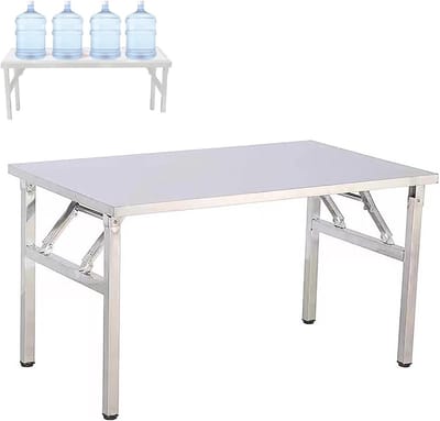Werktafel Roestvrijstaal - Voorbereidingsstation Keuken - Voedselbereiding Opslag - Opvouwbaar Stevig Ontwerp - 800 x 400 mm - Zilverkleurig