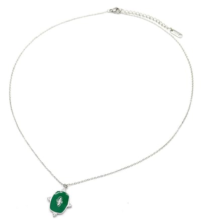 Ketting met Emaille - RVS - Verstelbaar 44-48 cm - Zilverkleurig