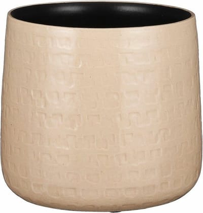 Mica Decorations Plantenpot - keramiek - beige - D19/H17 cm - bloempot